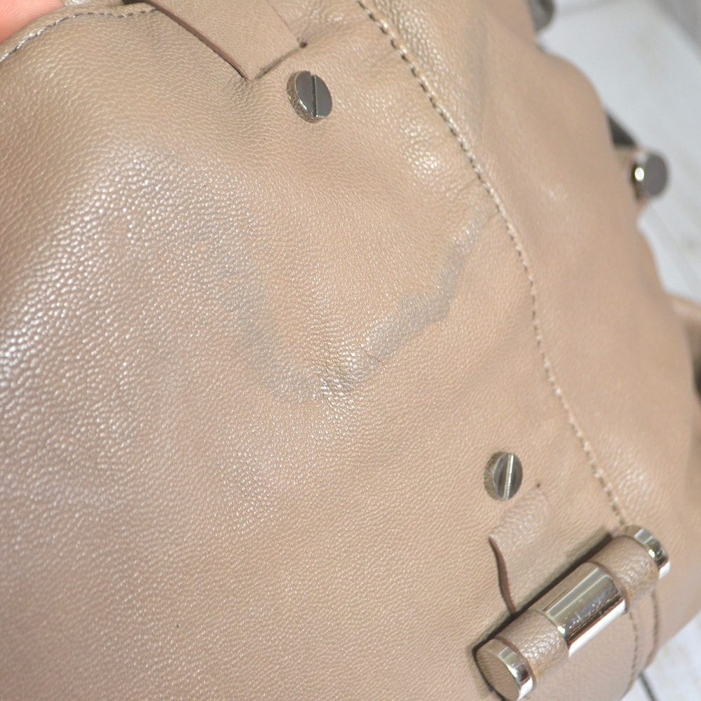 Authentic Michael Kors Taupe Leather Purse Bag - Picture 3 of 8